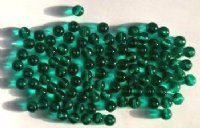 100 6mm Transparent Emerald Round Glass Beads